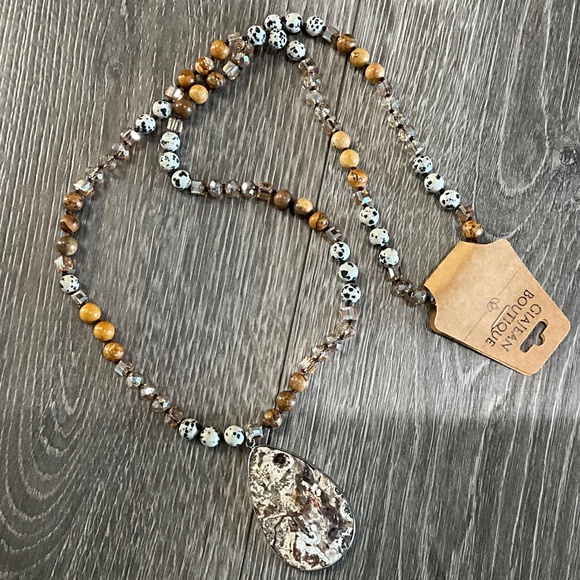 Bohemian “ Rochelle “ Boho Beaded Necklace with Teardrop Pendant R2B - Picture 3 of 3